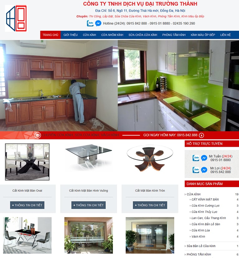 Thiết Kế Web Làm Cửa Kính, Sửa Cửa Kính Đẹp