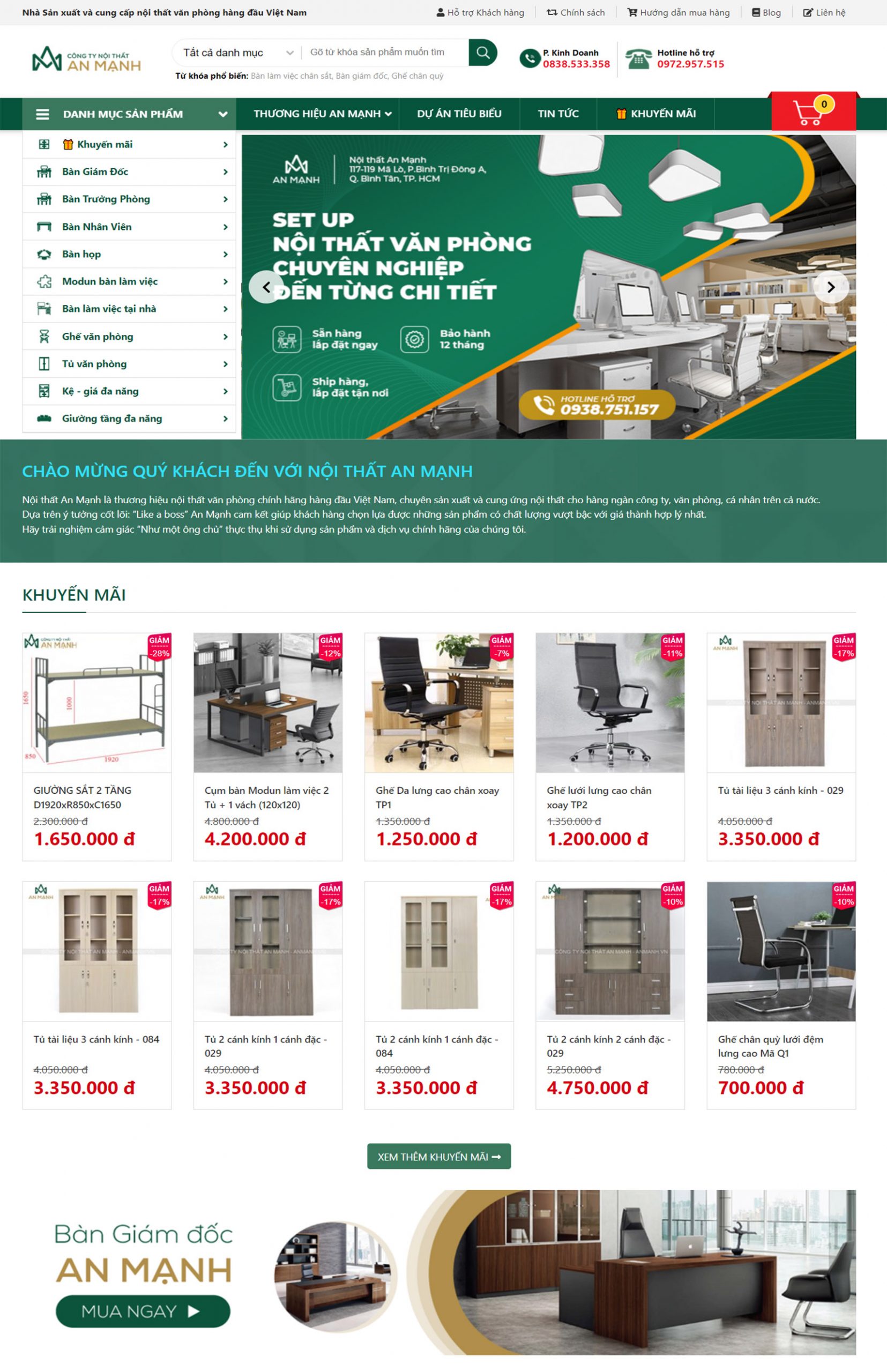 Giao diện website nội thất, sofa đẹp