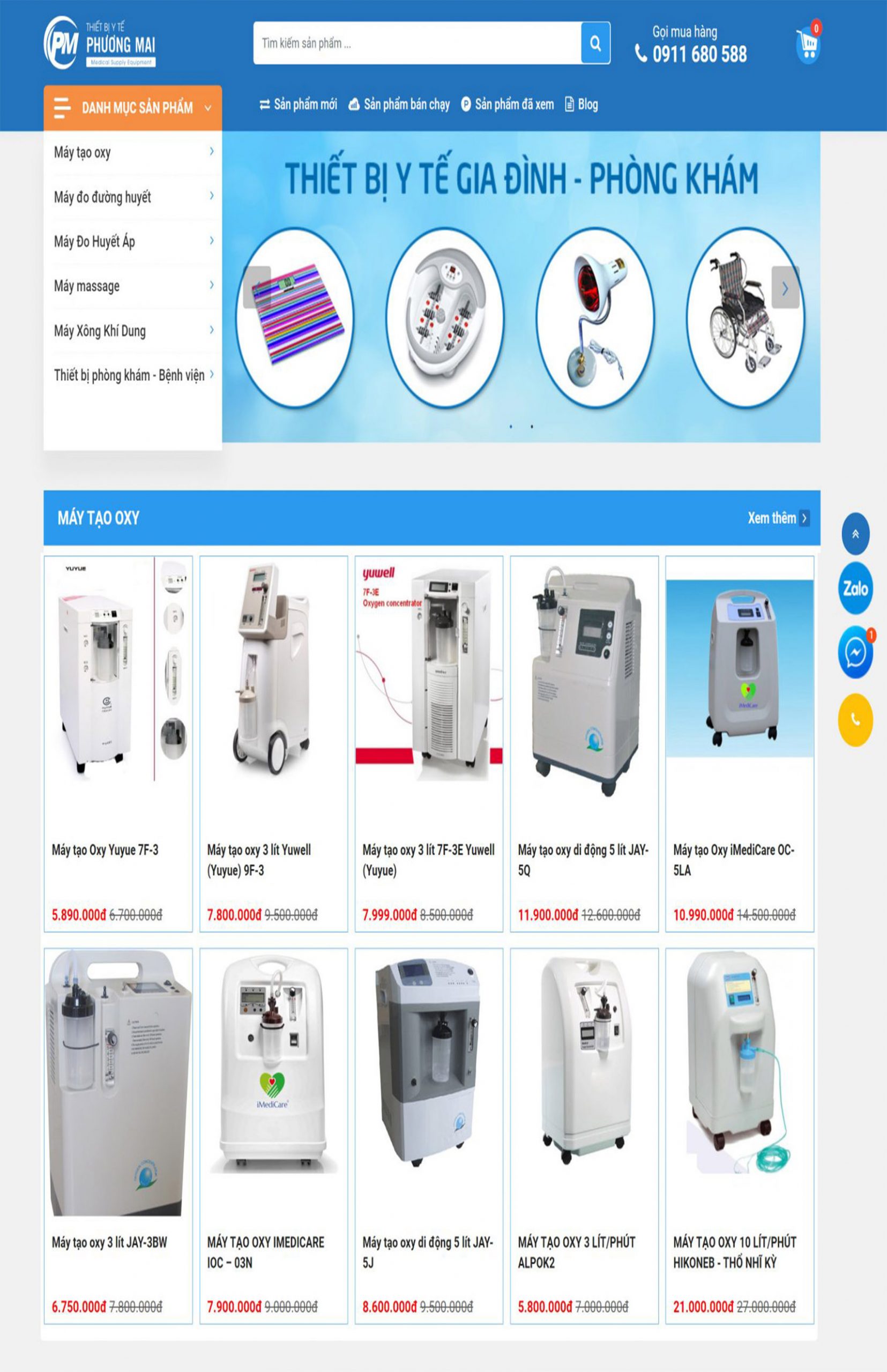 Giao diện website thiết bị y tế đẹp nổi bật