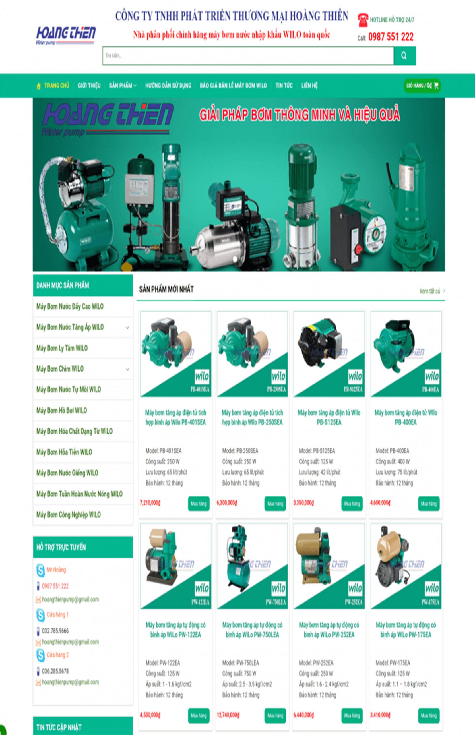 Mẫu web shop đồ kỹ thuật bán hàng