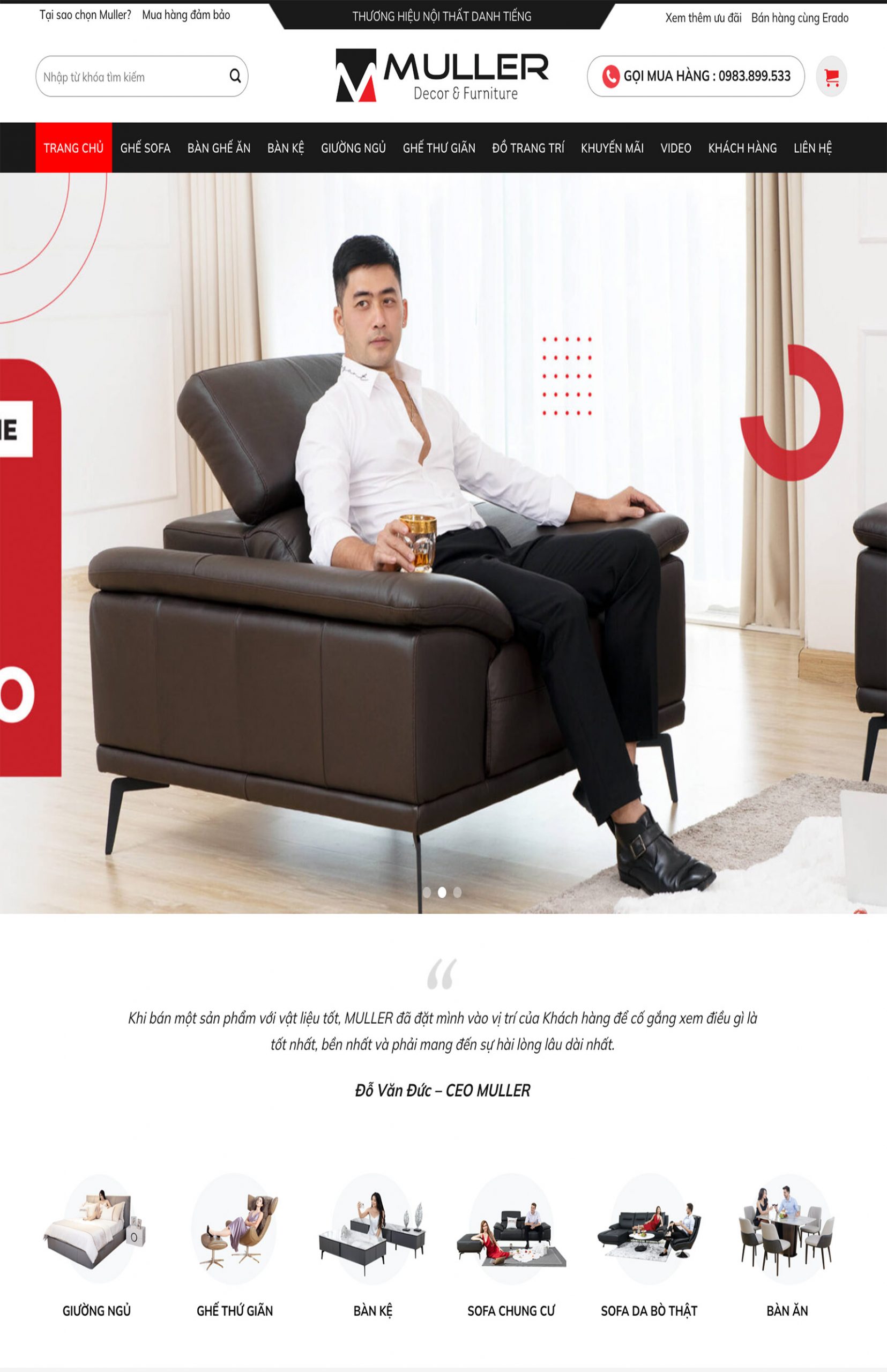 Mẫu website bán nội thất cao cấp