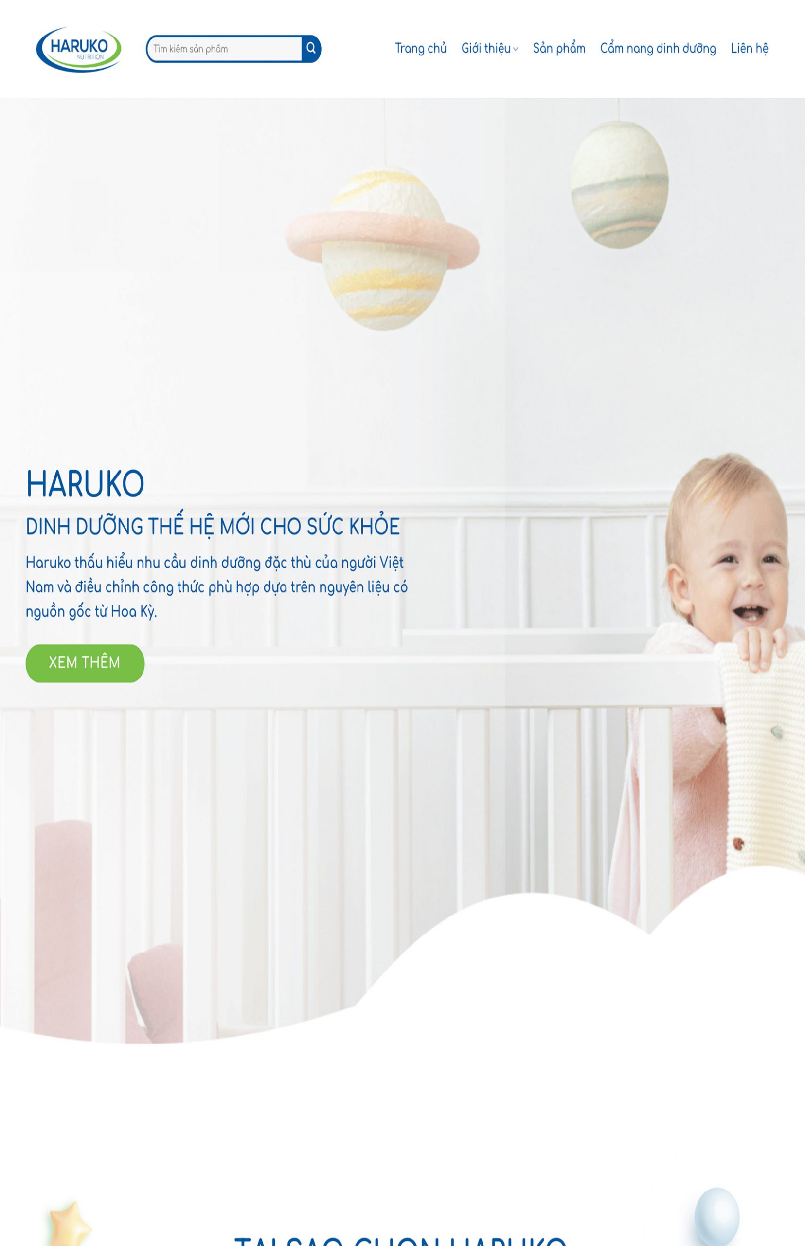 Mẫu website bán sữa bột trẻ em