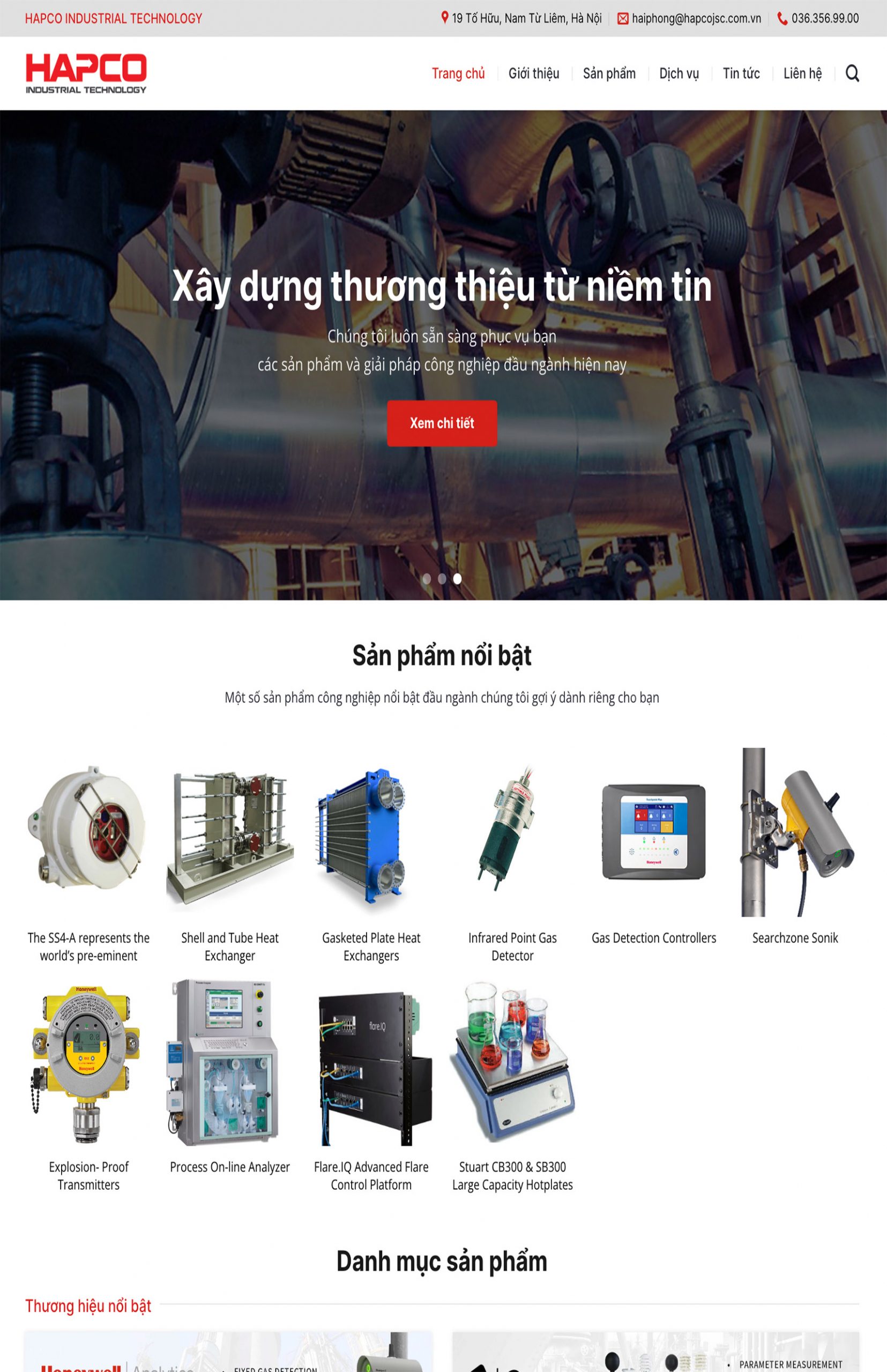 Mẫu website công ty bán máy công nghiệp