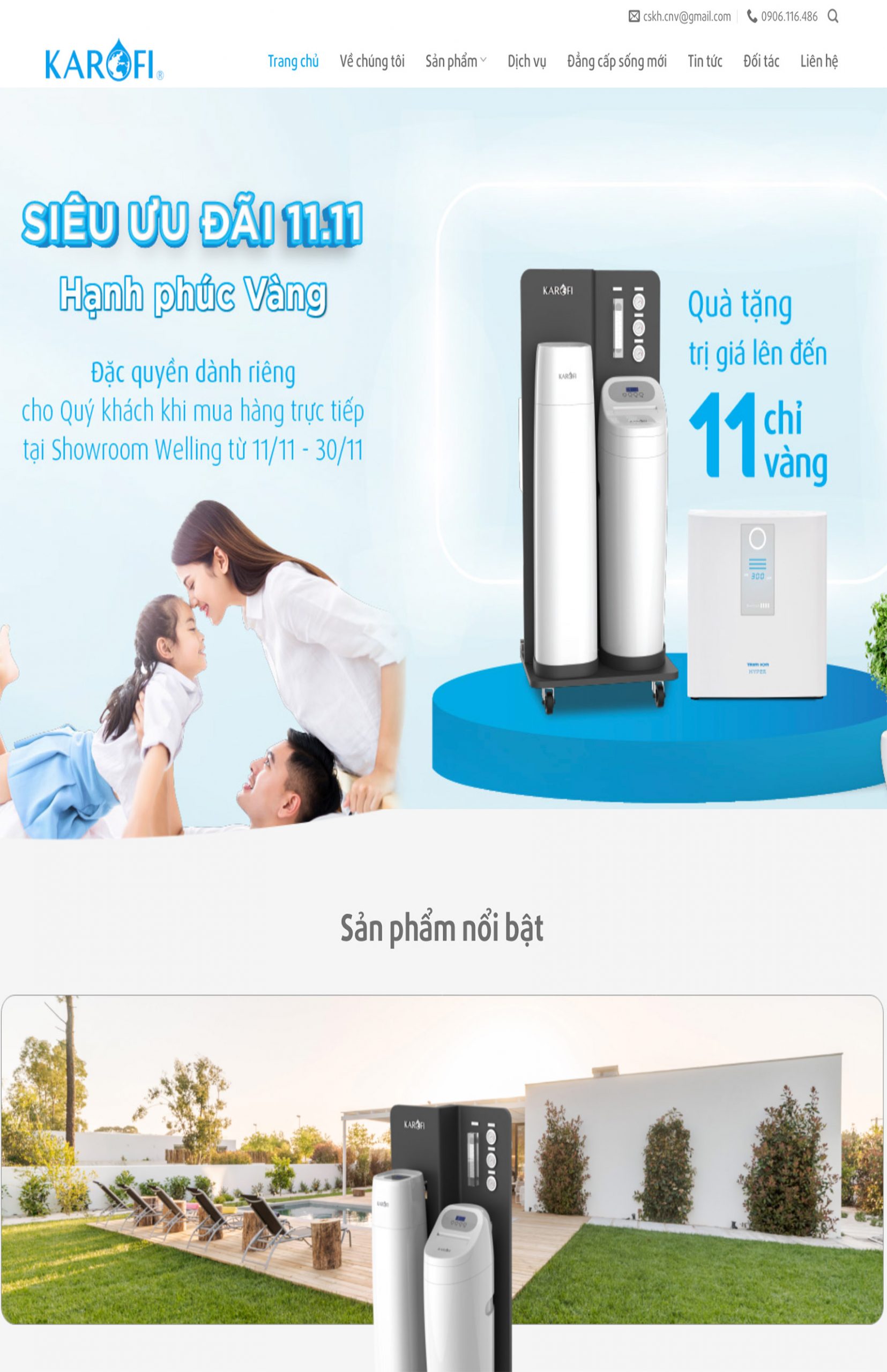 Mẫu website công ty bán máy lọc nước