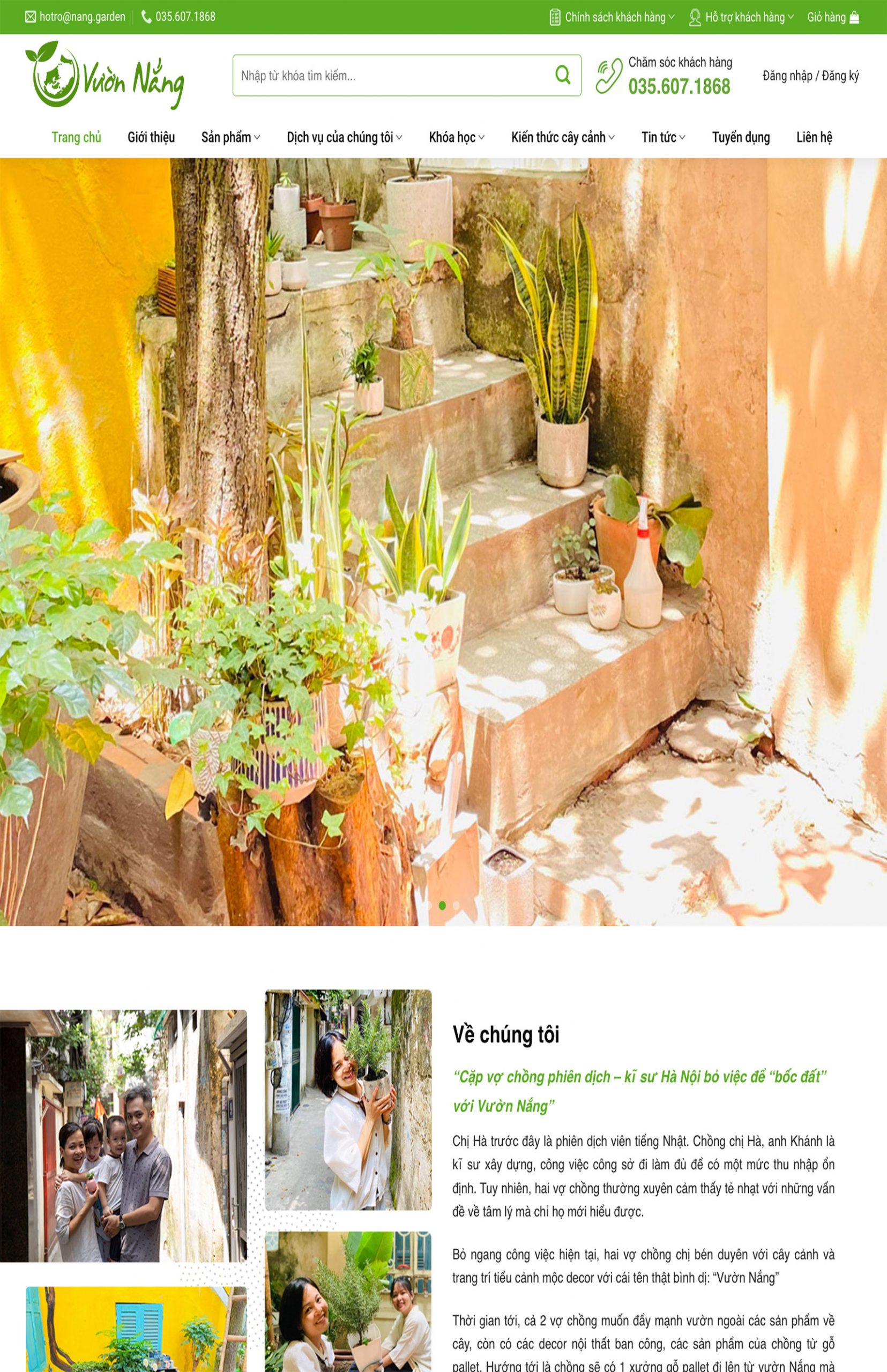 Mẫu website cửa hàng bán cây cảnh mini