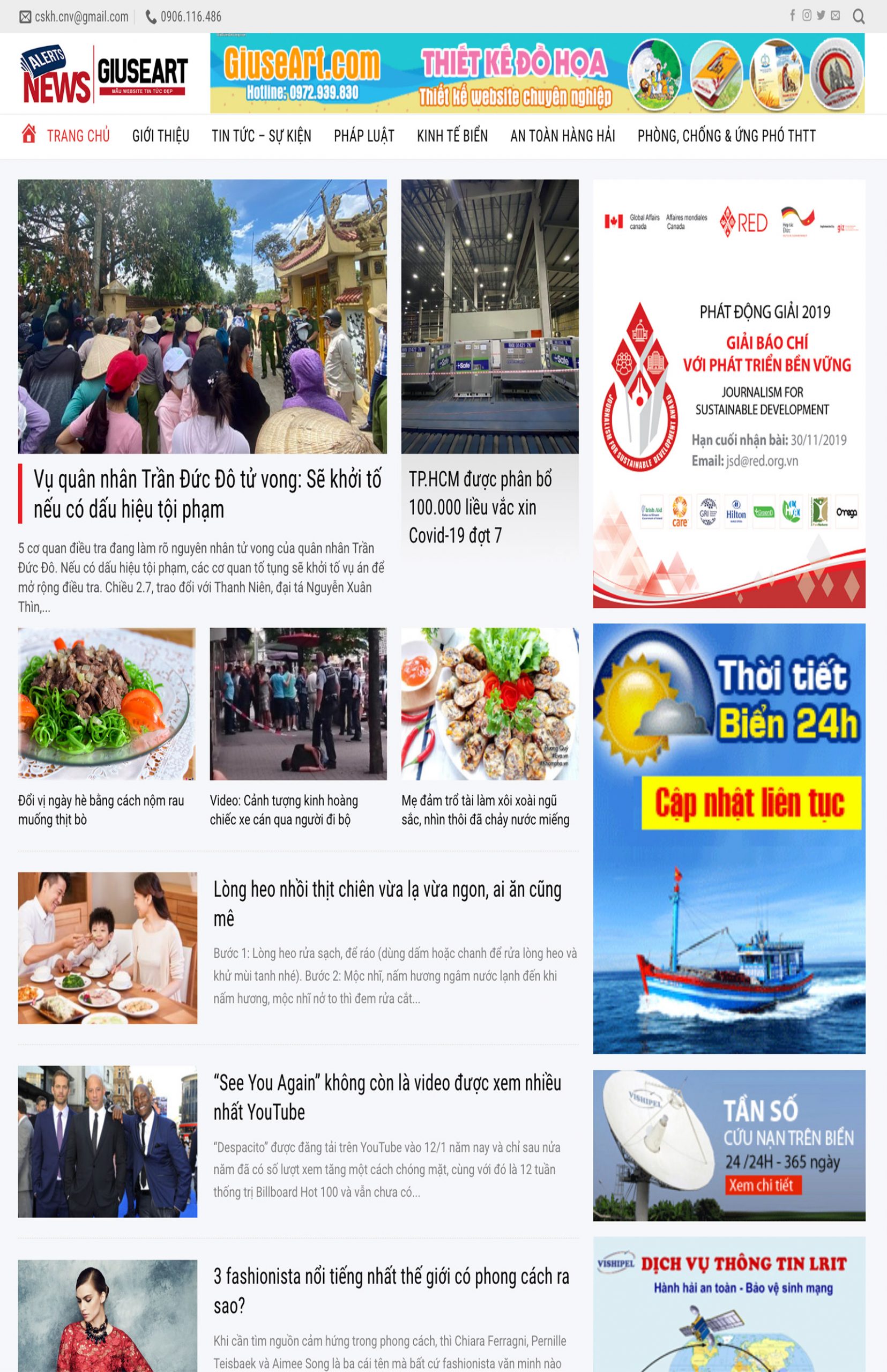 Mẫu website tin tức mới nhất