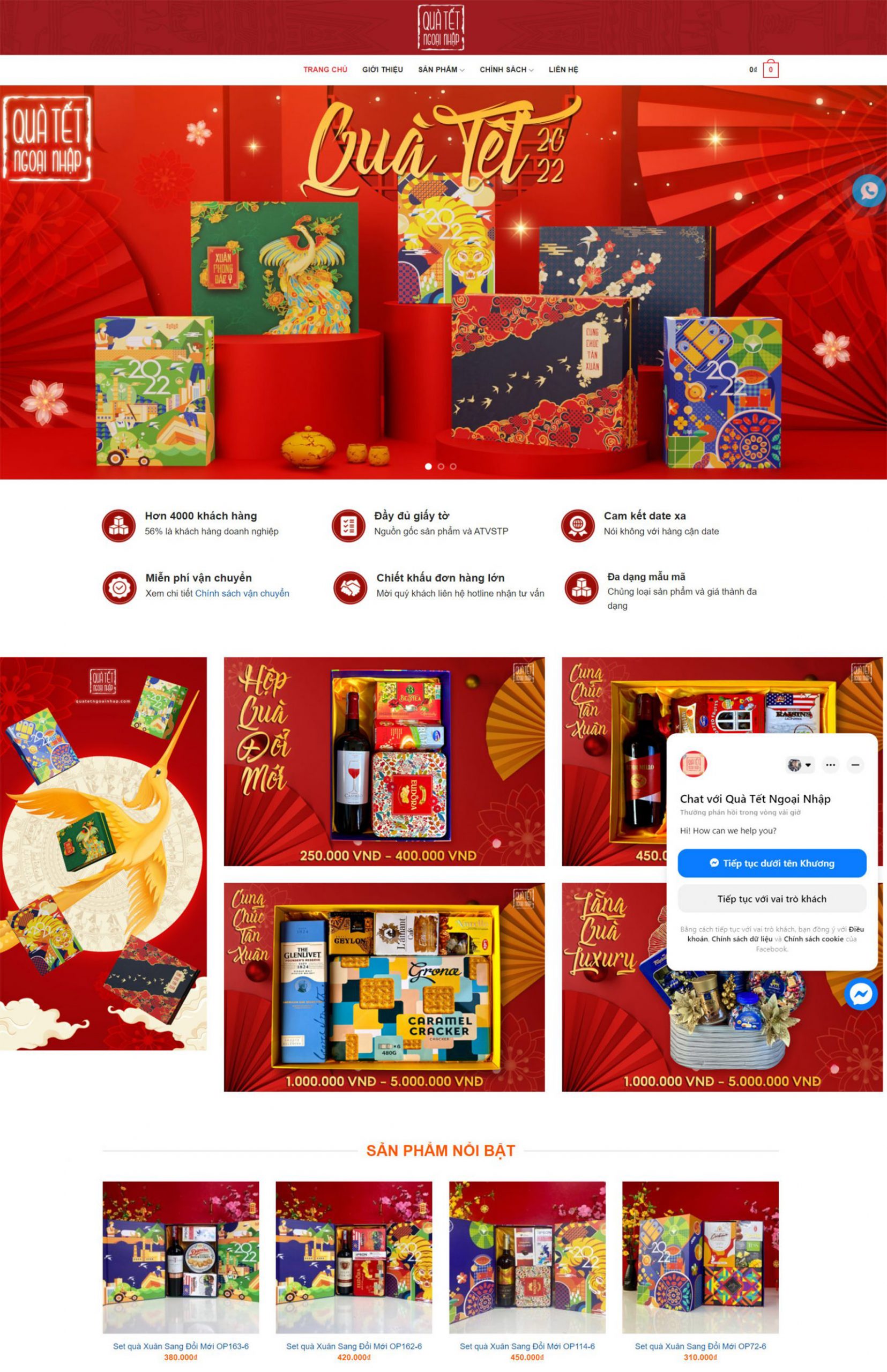 Thiết kế web quà tết, web shop quà tặng