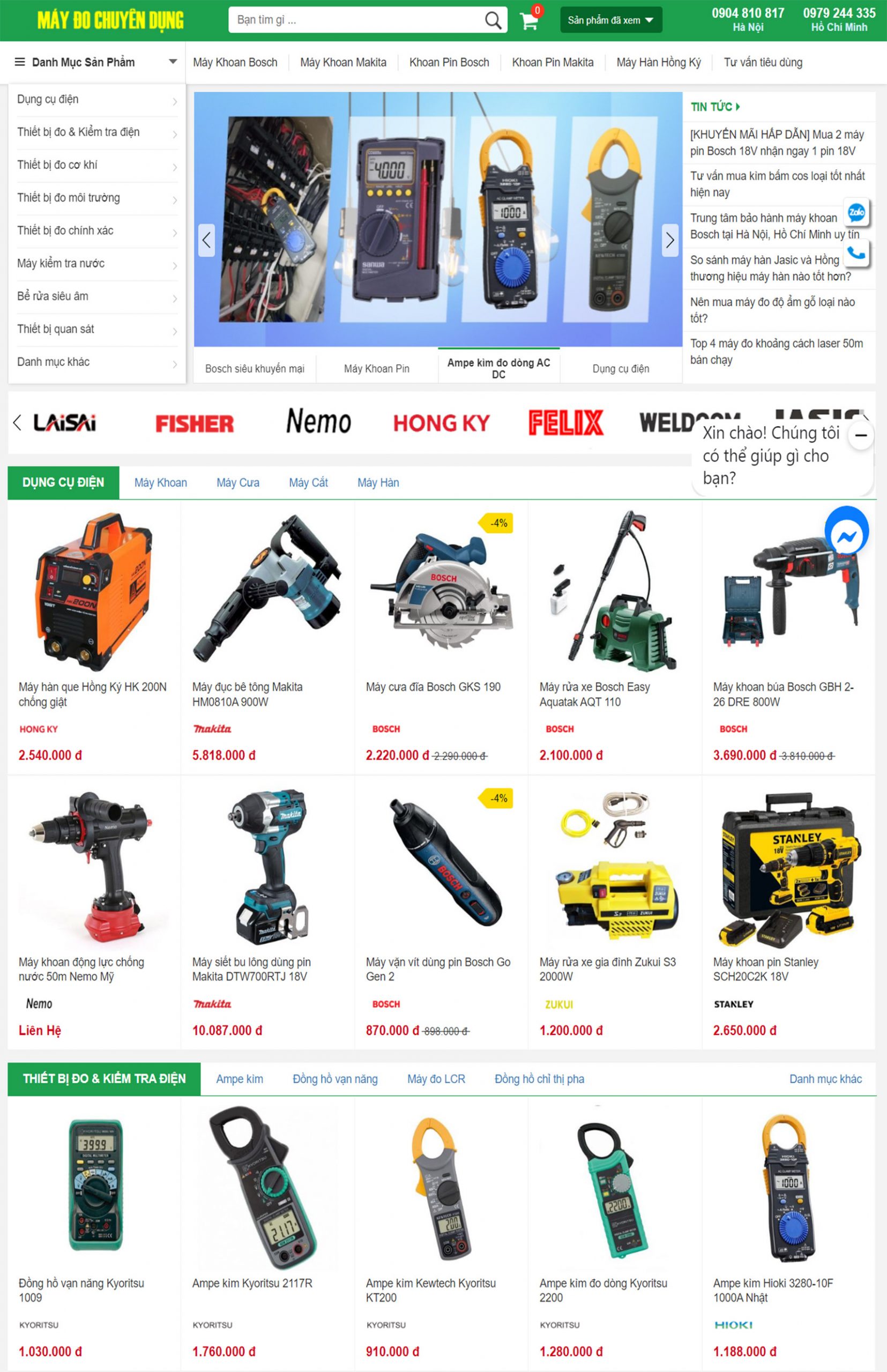 Trang web về siêu thị thiết bị vật tự đẹp