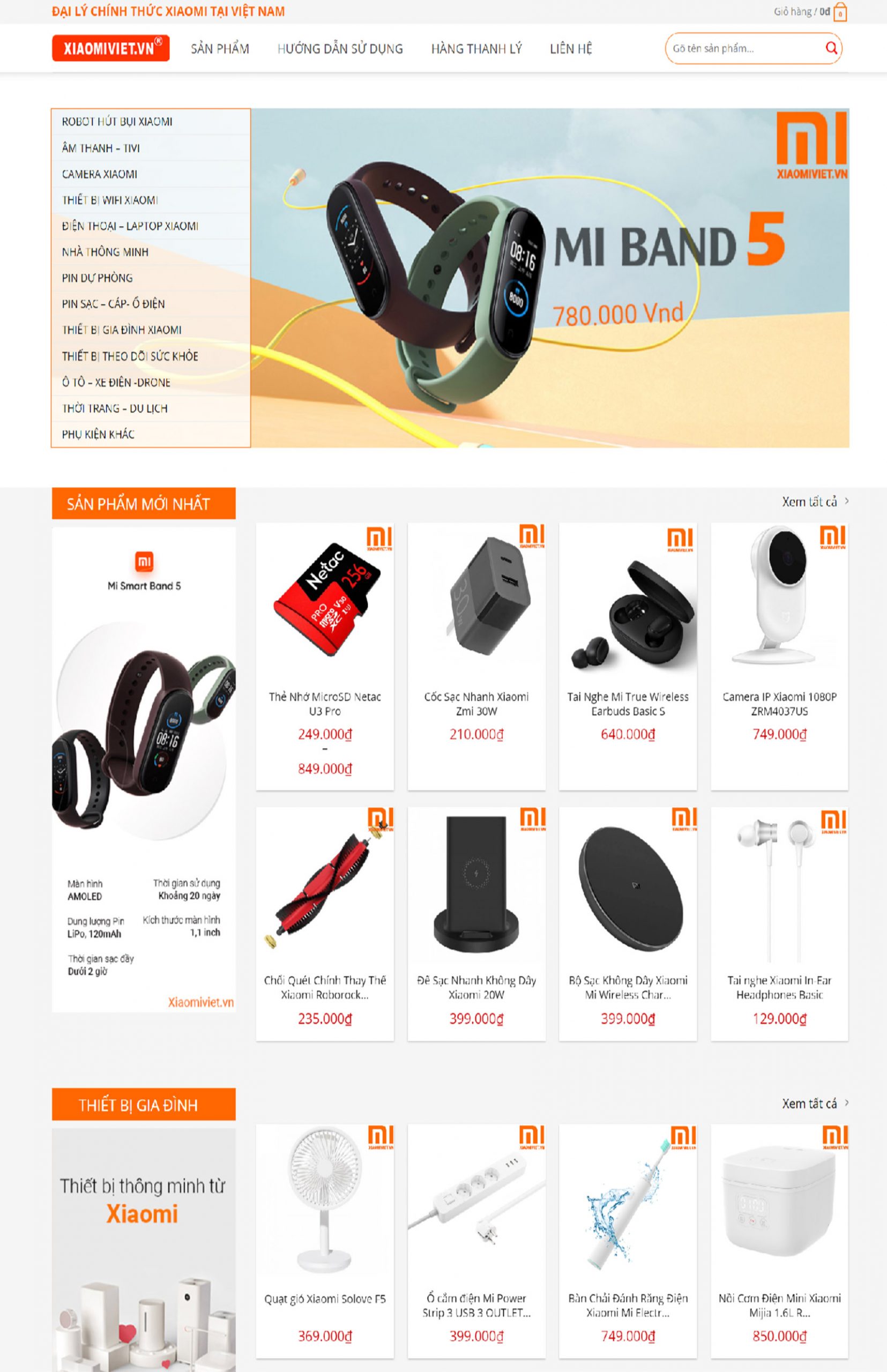 Web shop thiết bị công nghệ đẹp